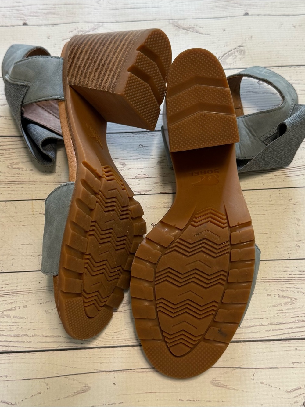 Sorel Nadia Blue Block Heel Sandals - Picture 7 of 9